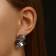 Earrings Metal "Modern" Distortion Mini, Color Silver