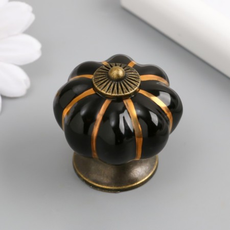 Pen for the casket ceramics, metal "Pumpkin" black 4x4x4 cm-3