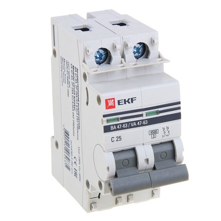 Automatic circuit breaker EKF Proxima, 2P, modular, 25 A-1