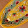 The herdgehog of Rishtan ceramics "Flowers", 24 cm, yellow, mix