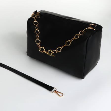 Bag Cross-Bodi with a zipper, black color-4