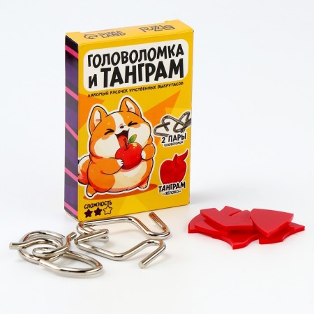 Metal puzzle "Recipe for the brain", with tangram, mix