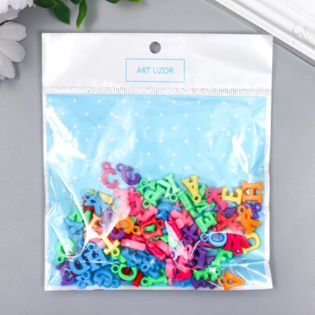 Decor for creativity plastic "English alphabet" Color 20 g 0.4x1x0.9 cm-2