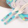 A set of children's bamboo dishes, 3 objects: plate, fork, spoon, me to you
