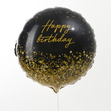 Foil ball 18 "Happy Birthday" gold, circle, set of 50 pcs.-1