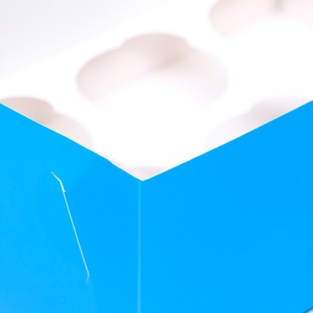 Packaging for 6 cupcakes with a window, blue, 25 x 17 x 10 cm-3