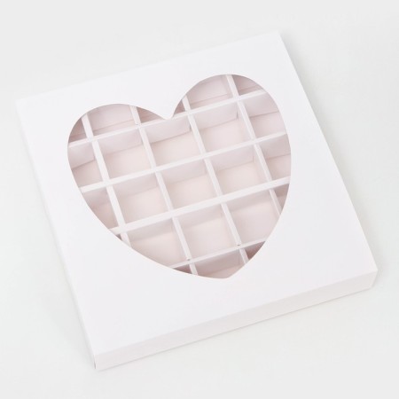 Box for sweets 25 pcs, 22 x 22 x 3.5 cm, white-1