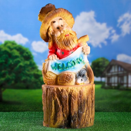 Garden figure "Lesovik on the stump" 41x33x77cm, mix-3