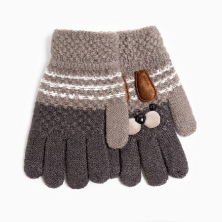 Children's gloves, gray color, size 15 (6-7 years)-1