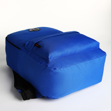 Youth backpack with lightning, external pocket, blue color-4