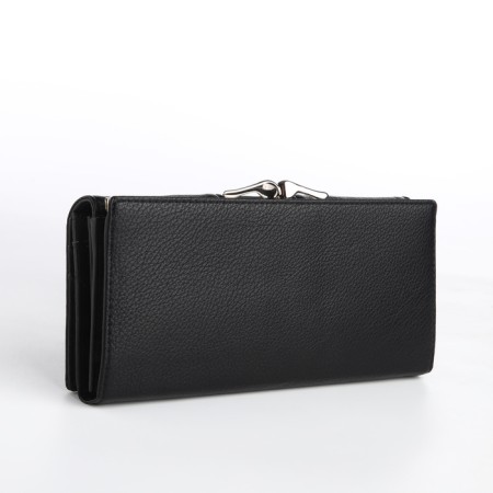 Women's wallet on a magnet, black color-1
