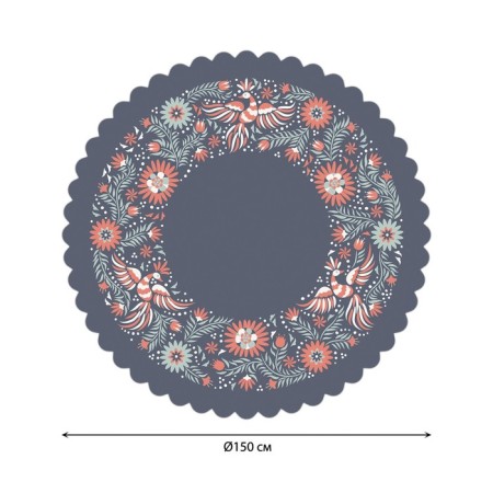 The tablecloth “Ethnic Flower Pattern”, Round, Saten, D = 150 cm-1