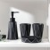 Loko's bathroom set, 4 items (a 280 ml soap dispenser, soap dish, 2 cups 250 ml), black color is black
