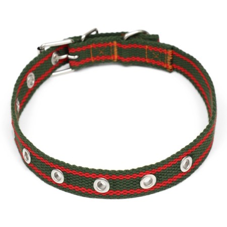 Collar of tarpaulin dimensionless single -layer, 52 x 2 cm, khaki/red-1