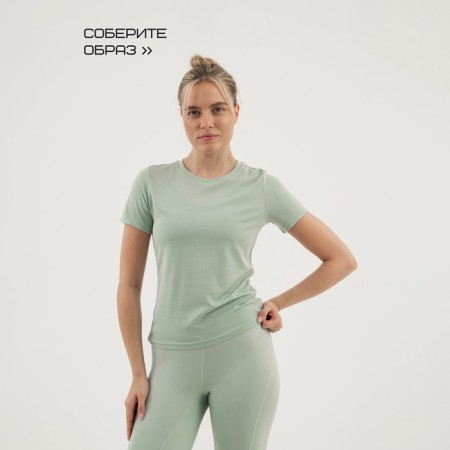 Women's T -shirt, basic, size XL (50), mint color-8