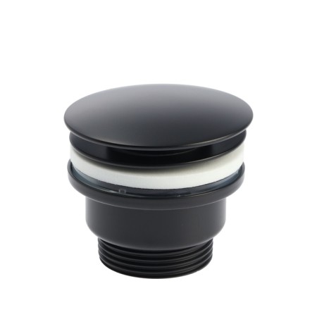 Bottom valve ACCOONA A482F, 1 1/4 ", button, black