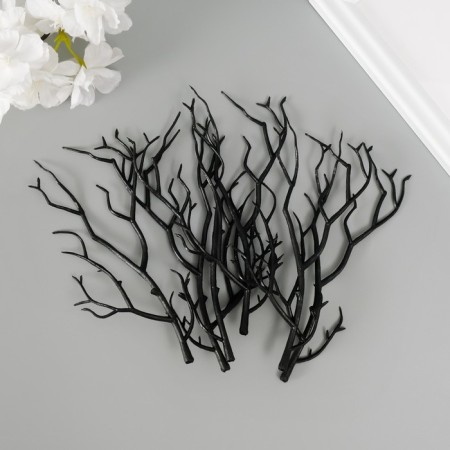 Decor for creativity plastic "Horn" black set 6 pcs 14.5x8 cm