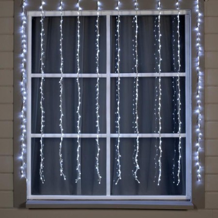 Girlynda "Waterfall" 2 × 1.5 m, IP44, UMS, white thread, 400 LED, white glow, 8 modes, 220 V