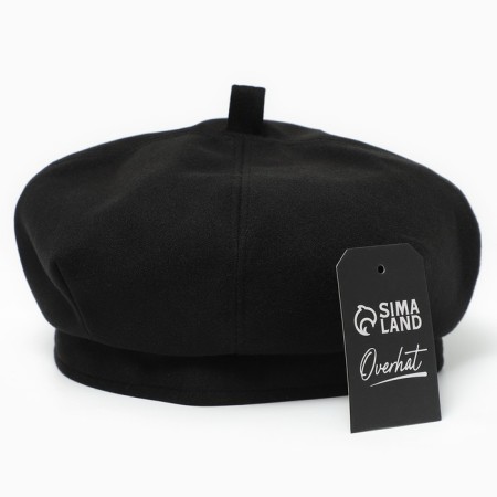 Beret, black color, rr 56cm