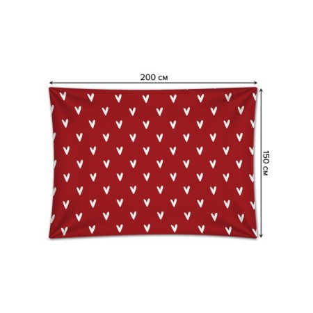 Decorative panel with photo printing "White hearts", horizontal, size 150x200 cm-1