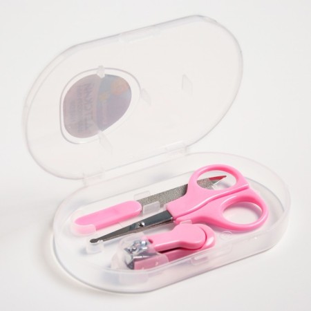 Children's manicure set (scissors, kniper, saw), pink color-2