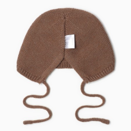Hat knitted baby I r.48-50, col. coffee-4
