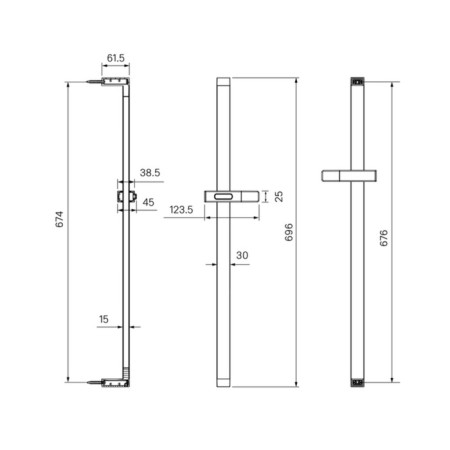 Showing stand IDDIS Slide Sli70wli17, 62x124x696 mm, holder, stainless steel, white-3