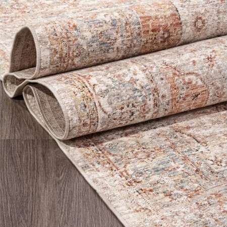 Rectangular Lysandra Hali Shanti carpet, size 300x200 cm, Cream color-3