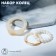 Ring set 3 pieces "Crystals" pearls, beige-white color, size mix