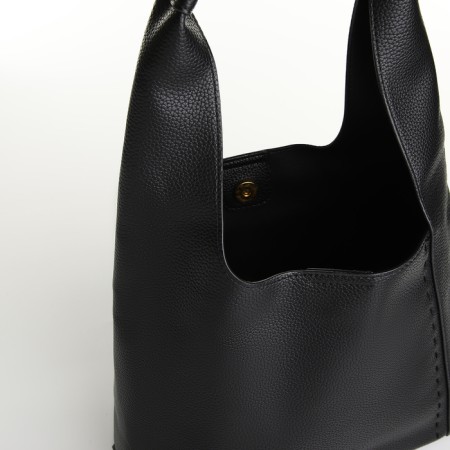 Bag Women's bag 2 in 1, on the button, cosmetic bag, black color-4
