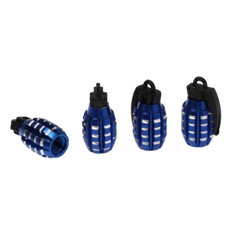 Torso valve cap, grenade, blue, set 4 pcs