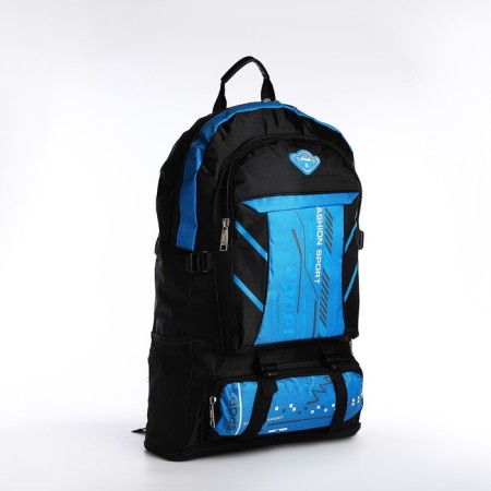 A backpack with a lightning with an increase, 65l, 4 external pockets, blue color-2