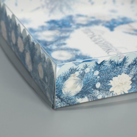 Box for confectionery products with PVC lid "Magic Holidays", 15 x 15 x 3 cm, New Year-3