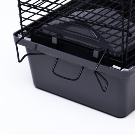 Mini cell for rodents "Pijon" No. 2, equipped, 27 x 15 x 16 cm, gray-8