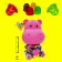 Fruit jelly with coconut cubes "Jelly Welli Hippo", 13 g