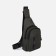 Male sling bag from textiles, headphones, green color