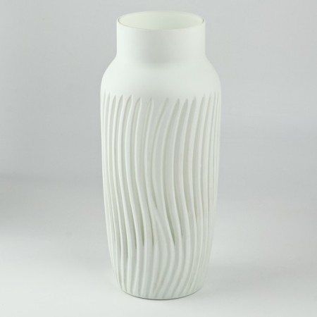 Paradise flower vase of white glass 30 × 13 × 13 cm-1