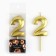 Candle figure for the cake "2", gold, 2.5 x 8 cm.