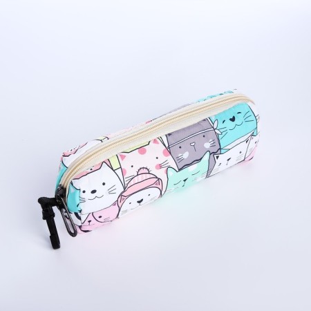 School backpack from textiles on a zipper, 3 pockets, pencil case, color colorful color-8