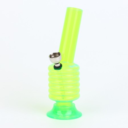Bong, H-15 cm, "accordion", acrylic, green