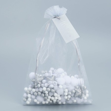 Bag Gift Organza Silver "For You", with a nameplate, 20 x 30 cm +/- 1.5 cm-1