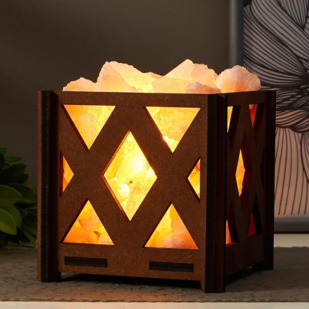 Salt lamp "Basket b rhombus" E14 15W 1.8 kg Dimmer 14x14x18 cm