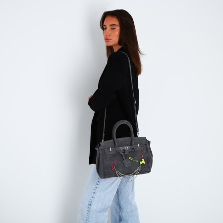 Women's bag from textiles, 30x21x15 cm,-12