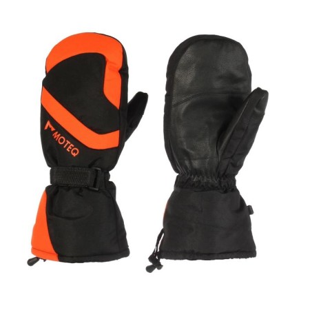 Winter mittens "beaver", size m, black, orange-1