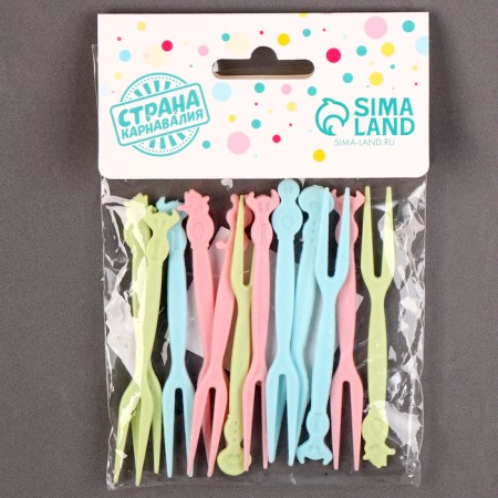 Skewers "Beasts", set 12 pcs., 9 cm, color mix-2
