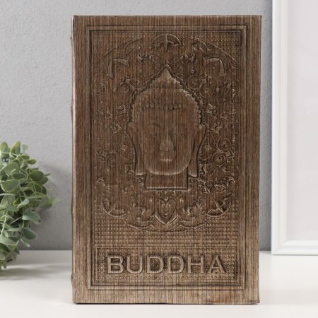 Safe Brush Tree leatherette "Buddha's head" embossing, under metal 30x20x6.8 cm-1