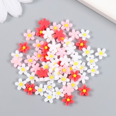 Decor for creativity Plastic "Seebroes White, Red, Pink" set 70 pcs mix 0.8x0.8 cm