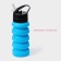 Water bottle folding shade "Stone", silicone, 530 ml, 7 × 21 cm, blue color