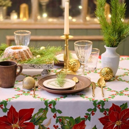 The tablecloth of the New Year's share "Festive pattern" 145*300 cm, 100% of the p/e-1