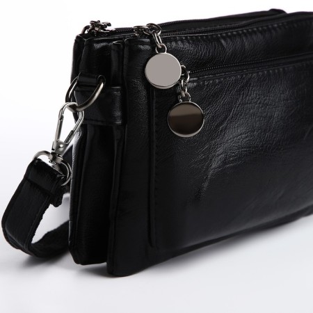Bag Cross-Bodi with a zipper, black color-3